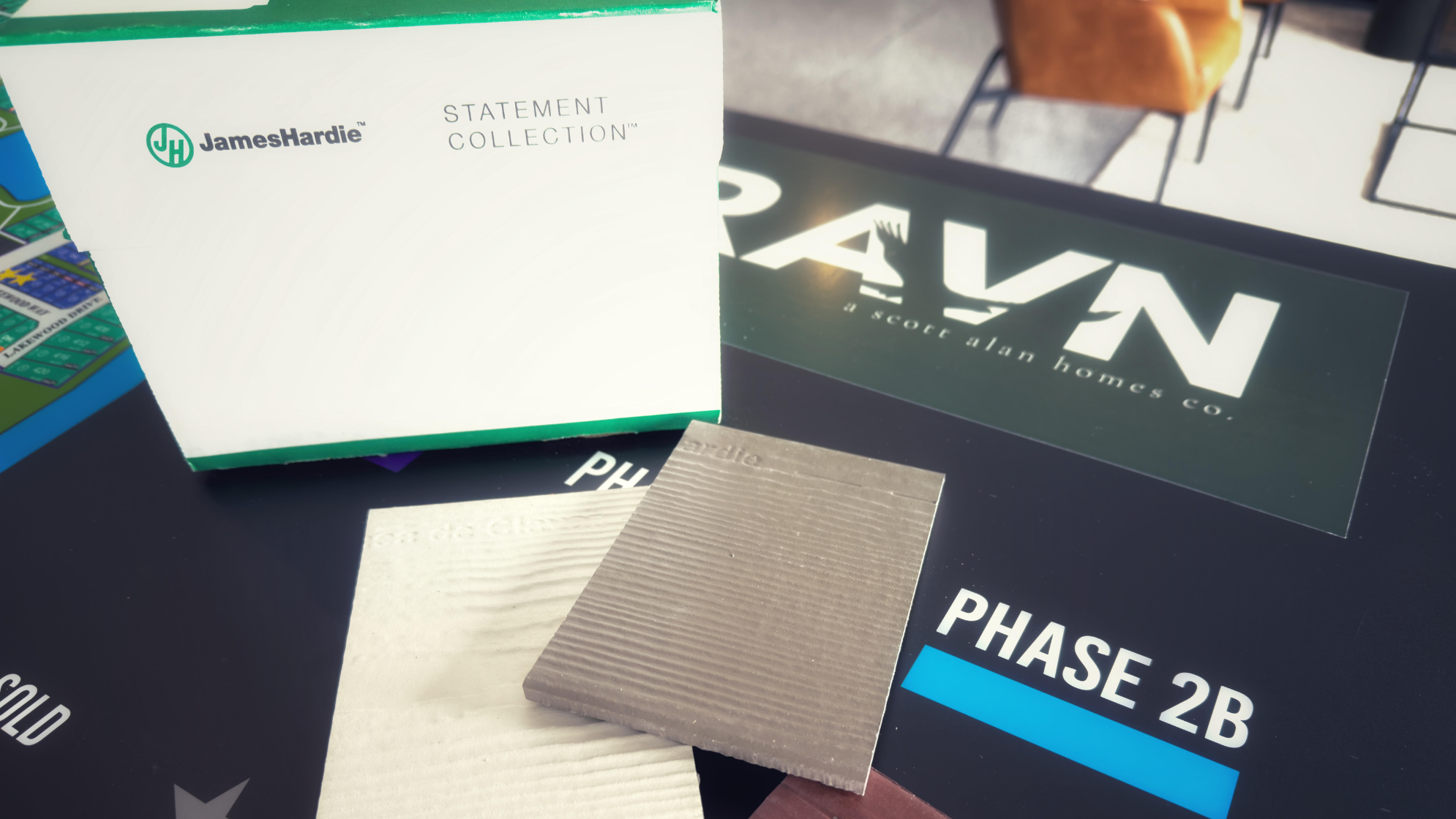 Photo of James Hardie siding samples